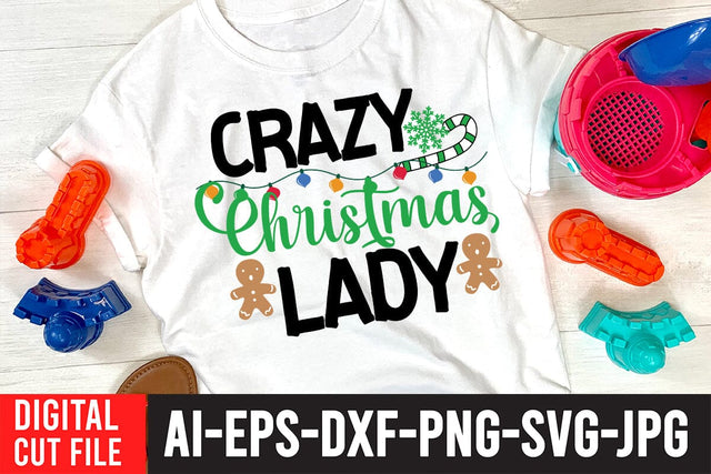 Crazy Christmas Lady SVG Cut File , Christmas SVG Design SVG BlackCatsMedia 