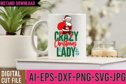 Crazy Christmas Lady SVG Cut File SVG BlackCatsMedia 