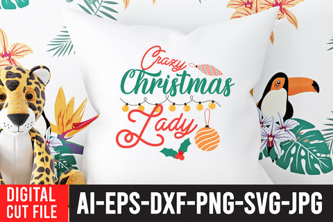 Crazy Christmas Lady SVG Cut File SVG BlackCatsMedia 
