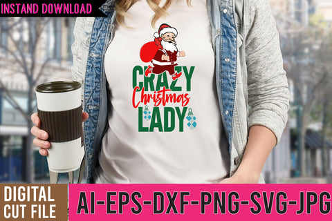 Crazy Christmas Lady SVG Cut File SVG BlackCatsMedia 