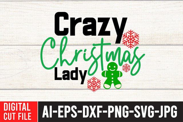 Crazy Christmas Lady SVG Cut File SVG BlackCatsMedia 