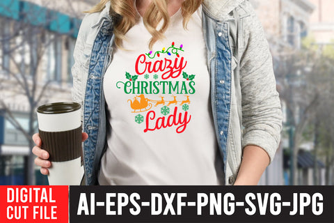 Crazy Christmas Lady SVG Cut File SVG BlackCatsMedia 