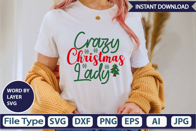 Crazy Christmas Lady SVG Cut File SVG DesignPlante 503 