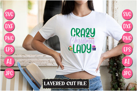 Crazy Christmas Lady SVG Cut File SVG Newmockups 