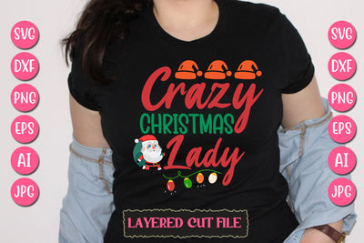 Crazy Christmas Lady SVG Cut File SVG Newmockups 