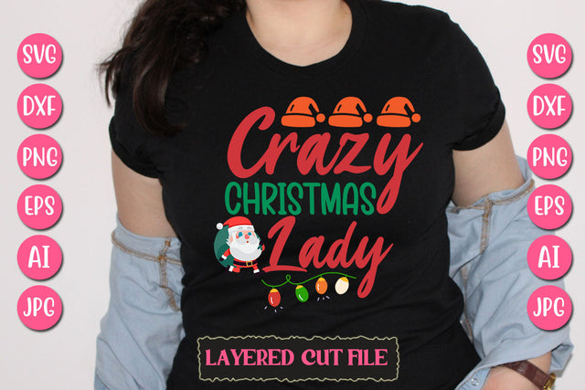 Crazy Christmas Lady SVG Cut File SVG Newmockups 