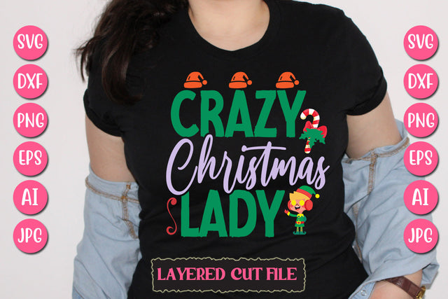 Crazy Christmas Lady SVG Cut File SVG Newmockups 