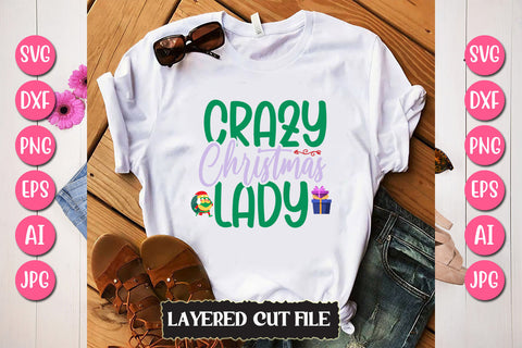 Crazy Christmas Lady SVG Cut File SVG Newmockups 