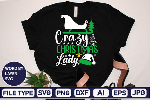 Crazy Christmas Lady SVG Cut File SVGs,Quotes and Sayings,Food & Drink,On Sale, Print & Cut SVG DesignPlante 503 
