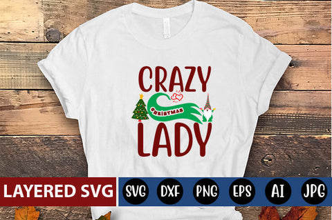 crazy Christmas lady SVG cute file SVG Blessedprint 