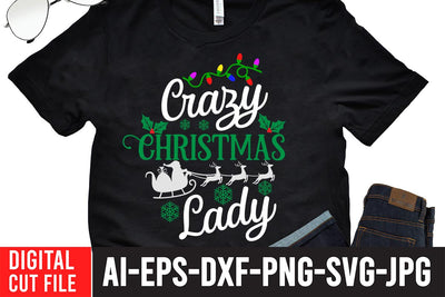 Crazy Christmas Lady SVG Design SVG BlackCatsMedia 