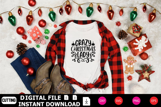 Crazy Christmas Lady SVG Shahin alam 