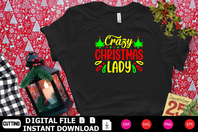 Crazy Christmas Lady SVG Shahin alam 