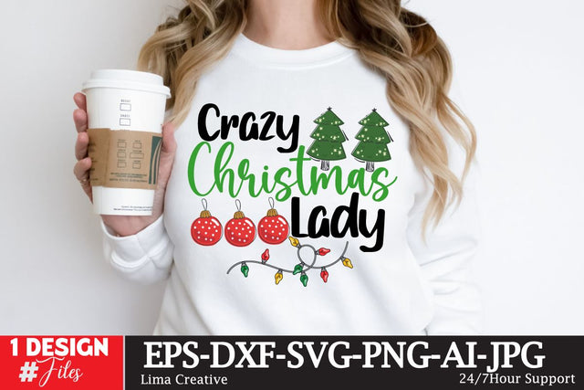 Crazy Christnmas LAdy SVG Cute File SVG Insomnia Std 