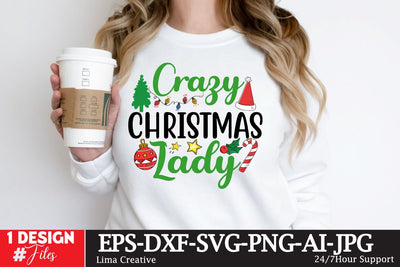 Crazy Christnmas LAdy SVG Cute File SVG Insomnia Std 