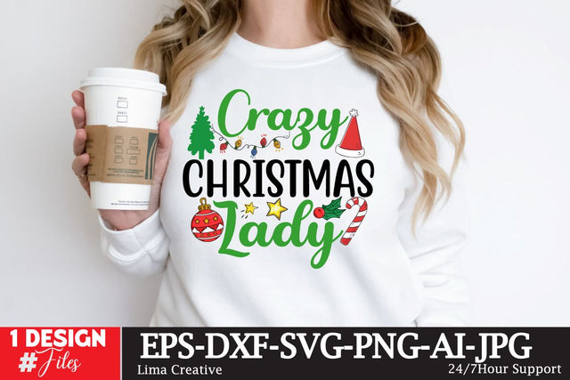 Crazy Christnmas LAdy SVG Cute File SVG Insomnia Std 