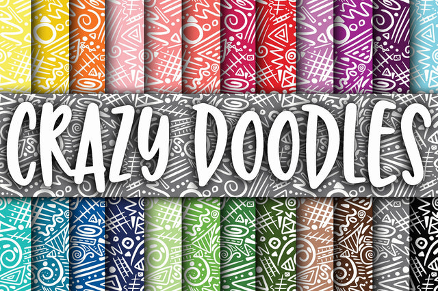 Crazy Doodles Digital Paper Digital Pattern Old Market 