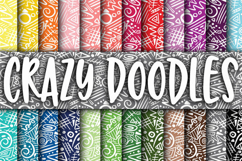 Crazy Doodles Digital Paper Digital Pattern Old Market 