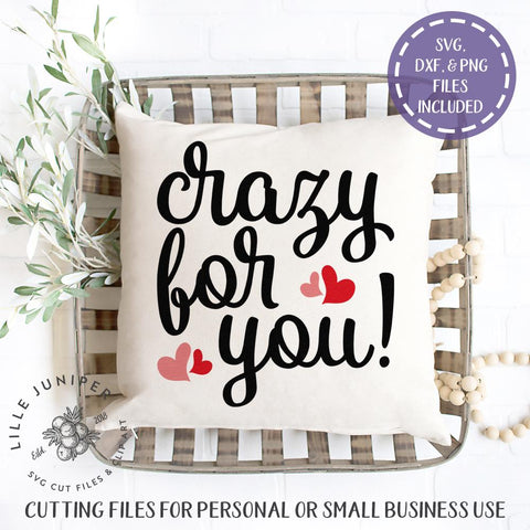 Crazy For You SVG | Valentine's Day svg | Farmhouse Sign Design SVG LilleJuniper 