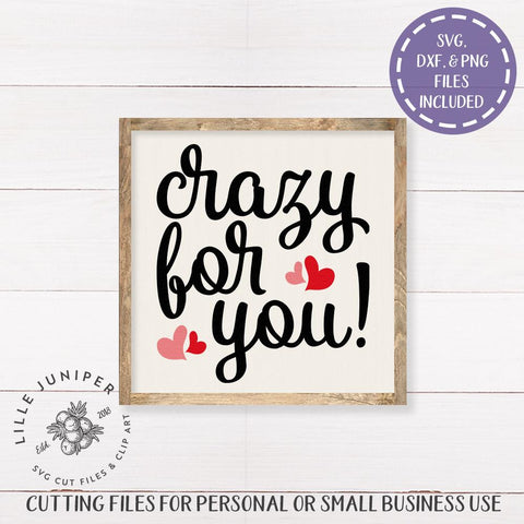 Crazy For You SVG | Valentine's Day svg | Farmhouse Sign Design SVG LilleJuniper 