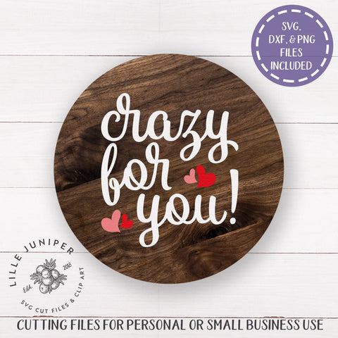Crazy For You SVG | Valentine's Day svg | Farmhouse Sign Design SVG LilleJuniper 