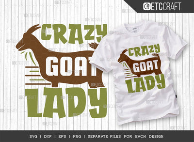 Crazy Goat Lady Svg Cut File | Goat Lady Svg | Farm Svg | Crazy Goat Svg | Mother Goat Svg | Goat Lover Svg | Farmhouse Svg | Dairy Svg | Farm Life Svg | Quote Design SVG ETC Craft 