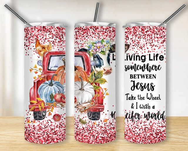 Crazy Heifer 20oz Skinny Tumbler Png, Cow Gifts, Farm Life Gifts, Farm Animal Gifts, Highland Cow Tumbler, Funny Heifer Tumbler, Glitter Tumbler, Pumpkin Tumbler Sublimation BouDesign 