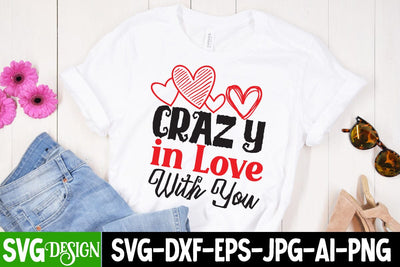 Crazy in Love With You SVG Cut File, Valentine's Day SVG Design SVG BlackCatsMedia 