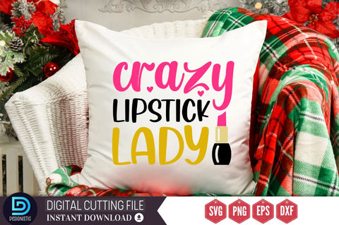 Crazy lipstick lady SVG SVG DESIGNISTIC 