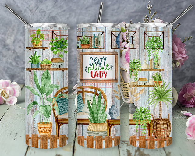 Crazy Plant Lady 20oz Tumbler Wrap, House Plants Design Png, Plant Lover Tumbler Png, Lady Plant Mom Tumbler, Plant Sublimation Design for Straight, Instant Download Sublimation DesignSVG 