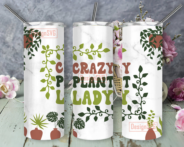 Crazy Plant Lady Design Tumbler, Plant Mom Tumbler Png, Plant Lady Tumbler Wrap, Plant Sublimation Design, Plant Lover Gift, Instant Download Sublimation DesignSVG 