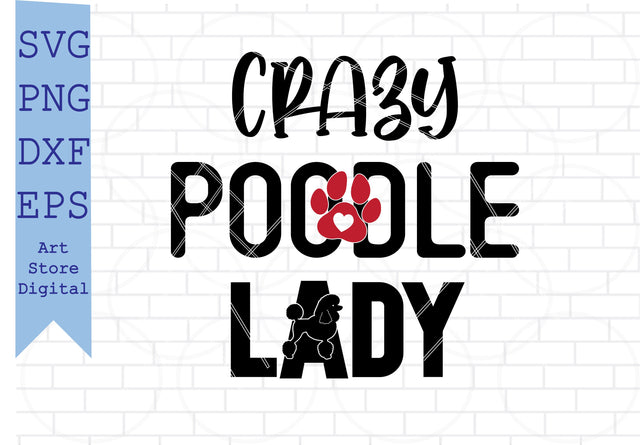 Crazy Poodle Lady Svg, Poodle Silhouette Svg SVG Artstoredigital 