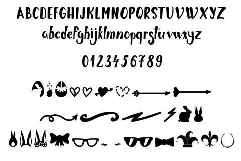 Crazy Pug font with extra designs for Valentine, Mardi Gras and Easter Font Illustrator Guru 