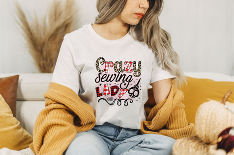 Crazy Sewing lady Sublimation SVGArt 
