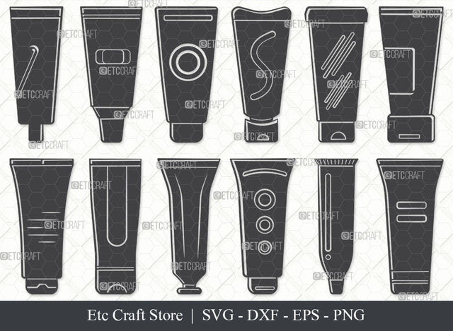 Cream Tube SVG, Cream Tube Silhouette, Tube Icon Svg, Cream Bottle Svg, Lotion Bottle Svg, Squeeze Tube Svg, Toothpaste Tube Svg, Tube Bundle SVG ETC Craft 