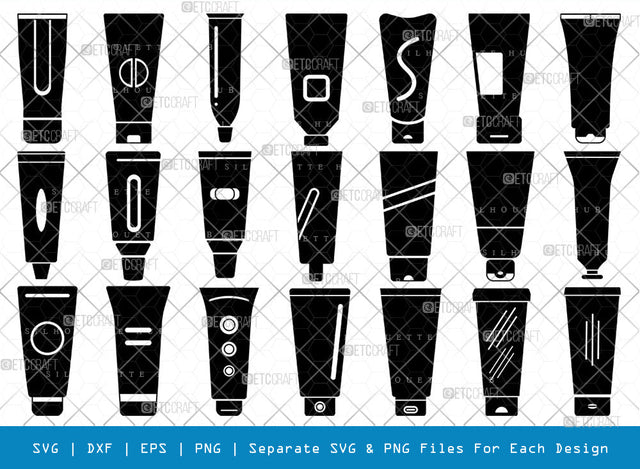 Cream Tube SVG, Cream Tube Silhouette, Tube Icon Svg, Cream Bottle Svg, Lotion Bottle Svg, Squeeze Tube Svg, Toothpaste Tube Svg, Tube Bundle SVG ETC Craft 