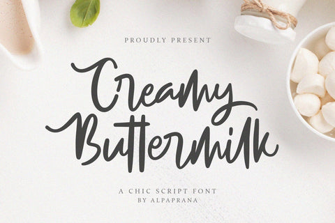 Creamy Buttermilk - Casual Handwritten Font Font Alpaprana Studio 