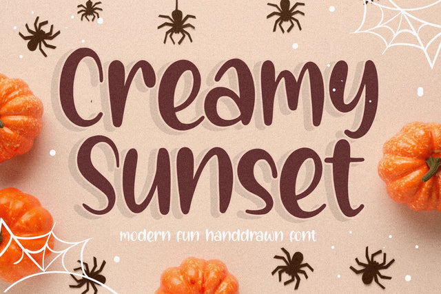 Creamy Sunset Modern Fun Handdrawn Font Font Balpirick 