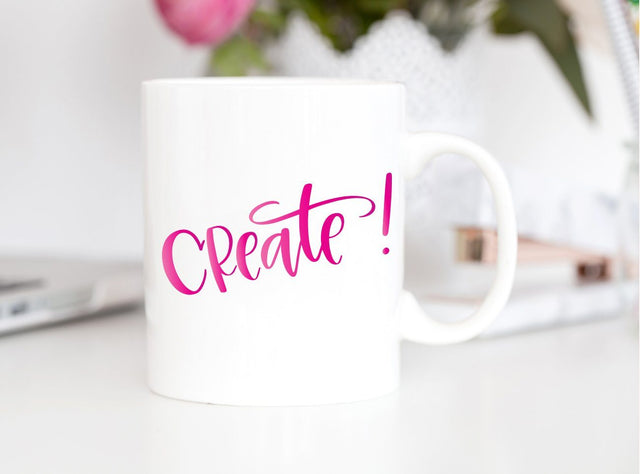 Create! Hand Lettered Cut File SVG PNG DXF SVG Cursive by Camille 