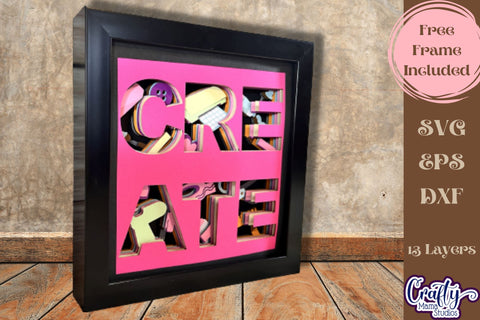 Create Svg Shadow Box, Crafter Word Of The Year Svg Cut File SVG Crafty Mama Studios 