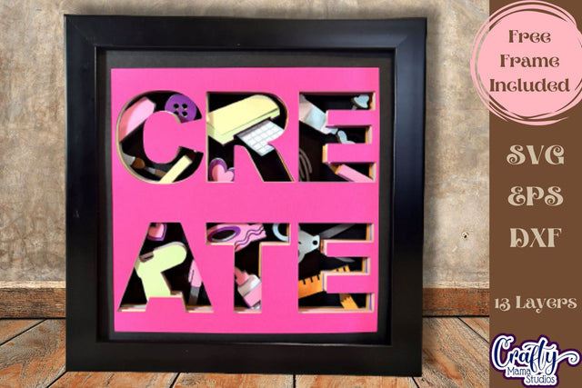 Create Svg Shadow Box, Crafter Word Of The Year Svg Cut File SVG Crafty Mama Studios 