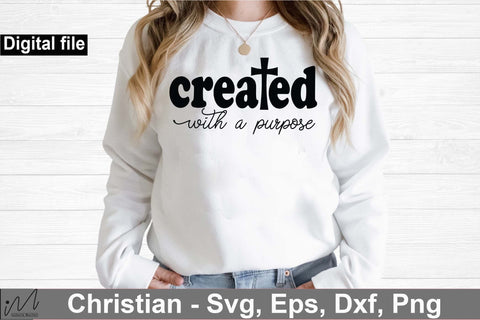 Created with a purpose svg bundle, Christian t shirt bundle, Jesus t shirt bundle, God svg SVG Isabella Machell 