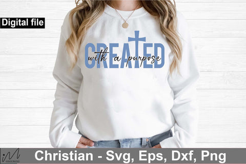Created with a purpose svg bundle, Christian t shirt bundle, Jesus t shirt bundle, God svg SVG Isabella Machell 