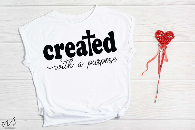 Created with a purpose svg bundle, Christian t shirt bundle, Jesus t shirt bundle, God svg SVG Isabella Machell 
