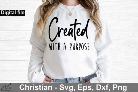 Created with a purpose svg bundle, Christian t shirt bundle, Jesus t shirt bundle, God svg SVG Isabella Machell 