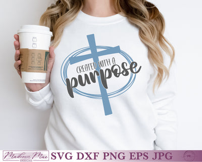 Created with a Purpose SVG, Christian Bible Quote SVG Madison Mae Designs 