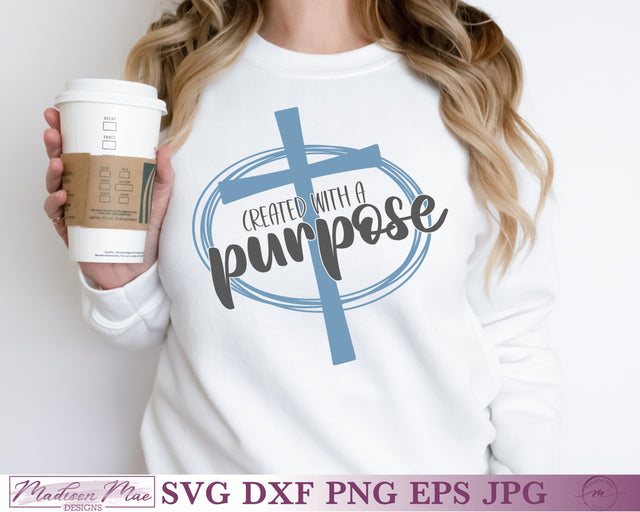 Created with a Purpose SVG, Christian Bible Quote SVG Madison Mae Designs 