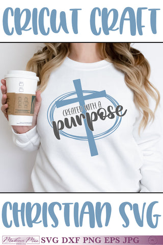 Created with a Purpose SVG, Christian Bible Quote SVG Madison Mae Designs 