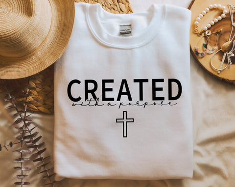 Created With A Purpose SVG, Christian Quote SVG SVG HappyDesignStudio 