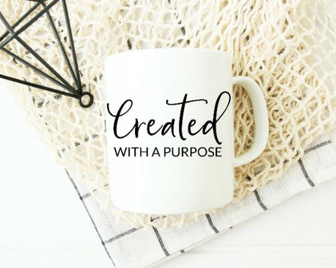 Created With A Purpose SVG - Christian SVG - Bible Verse SVG SVG She Shed Craft Store 